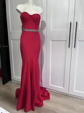 Pia  Michi Red Strapless Embellished Maxi Dress Size 8
