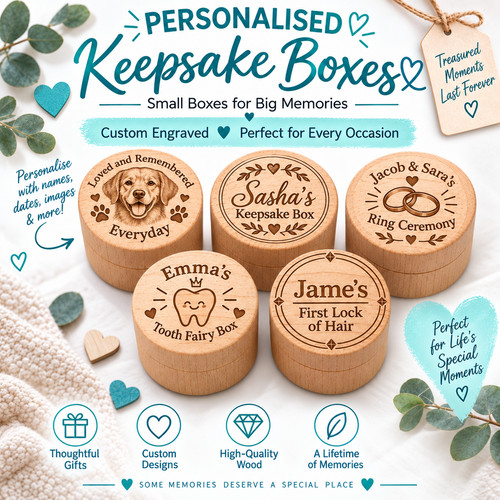 Personalised wooden keepsake - wooden,