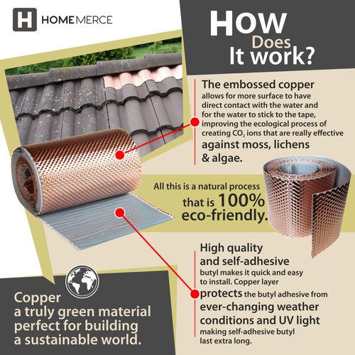 Anti moss tape copper roof - moss,