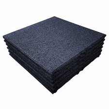 4x Grey - Rubber  Safety Playground Tiles Mats - Interlocking - 1m fall height
