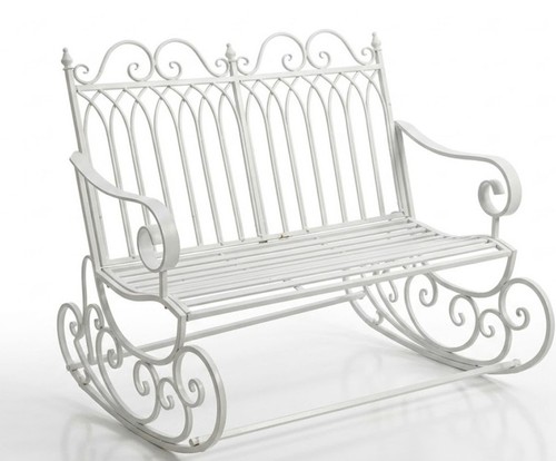 Cream garden rocking bench - cream,