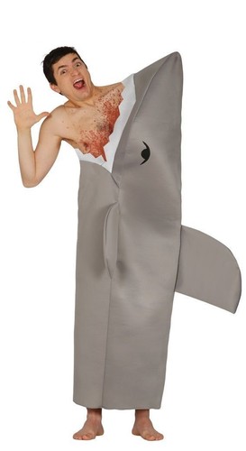 Grey shark costume mens adults - costume,