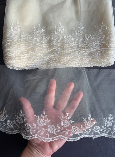 Vintage embroidered tulle - vintage,