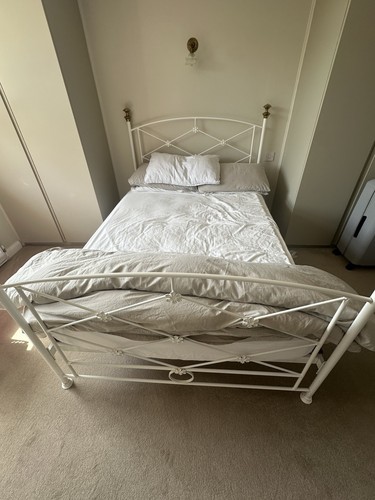 White double bed metal - double,