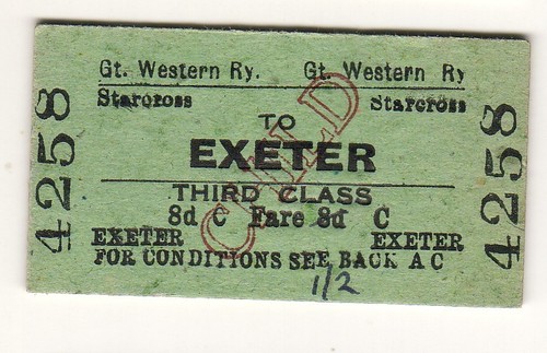 Railway ticket gwr - railway, starcross