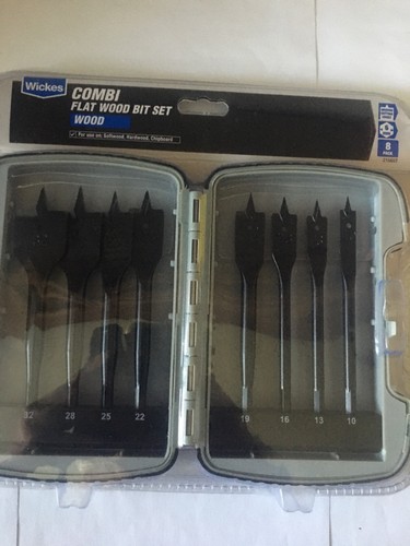 8pc flat wood drill bit - wood,