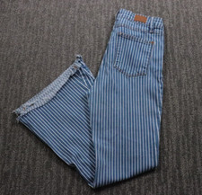 Judy Blue Flared Pants Women 28x26 Striped Stretch Bell Bottom Preppy Raw Hem
