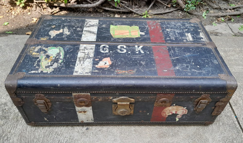 Vintage steamer trunk - vintage, case
