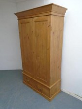 A Waxed Victorian Antique/Old Pine 2 Door 1 Drawer 3 Piece Wardrobe