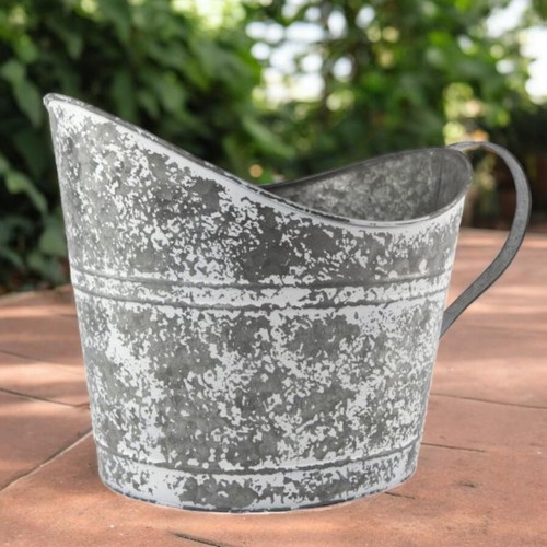 Vintage metal coal bucket - metal,