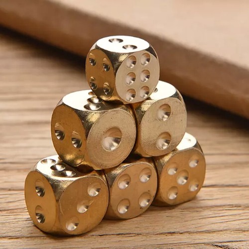 Pcs solid brass dice toy - 6,