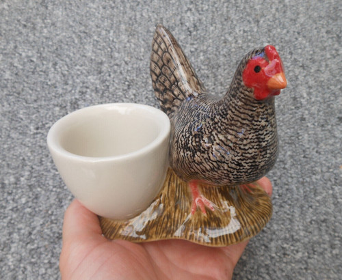 Quail pottery chicken egg cup - chicken,