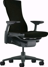 Authentic Herman Miller® Embody® Task Desk Chair Black Rhythm Fabric loaded