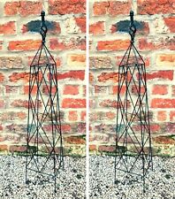 Metal Obelisk Plant Pot Support Frame Set of 2