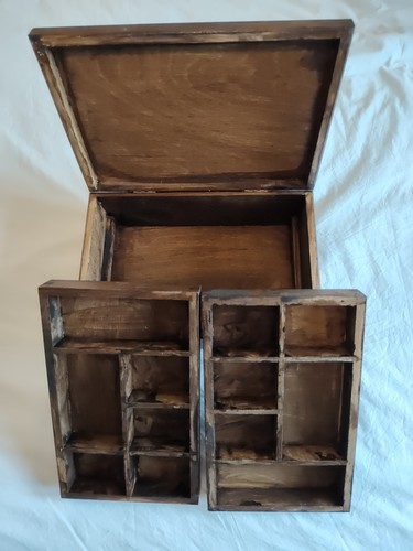 Wooden sewing box vintage - wooden,