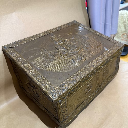 Vintage english brass coal - english,