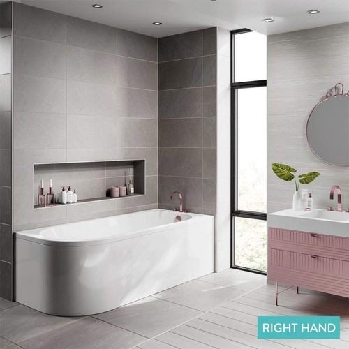 Shaped shower bath - j-shaped,