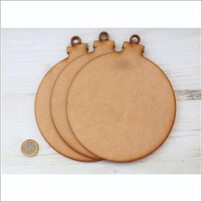 BAUBLES WOODEN CHRISTMAS x3