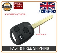 3 BUTTON KEY FOB CASE FOR TOYOTA AVENSIS YARIS CARINA COROLLA TOY47 BLADE +LOGO