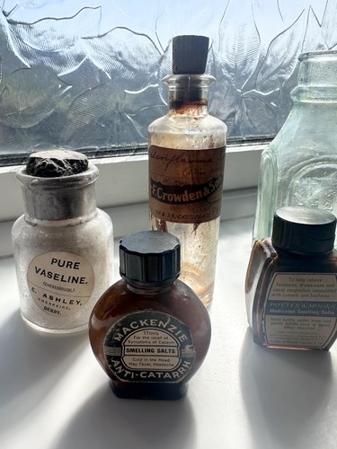 Old medicine bottles - x,