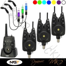 NGT Dynamic Wireless Bite Alarm MK 2 Set Of 3+ Receiver + 3 x Indicator Options