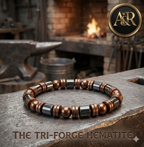 The tri forge hematite 8mm - tri-forge, hematite: