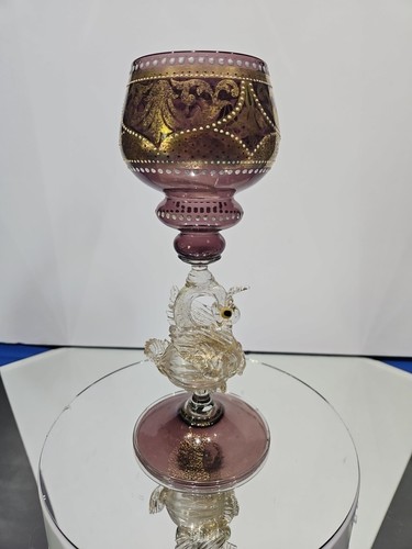 Wine goblet glass - ,, murano