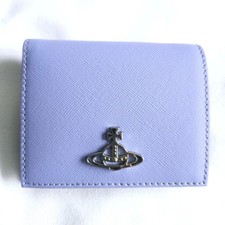 New Vivienne Westwood Blue Debbie Billfold Saffiano Leather Wallet Coin Orb Logo