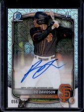 2025 Bowman Chrome Bo Davidson Auto HTA Choice Refractor 1st Prospect #58/150