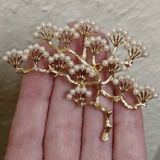 Pearl Flower Bride Brooch Art Deco Tree Plant Branch Vintage Style Pin Brooch UK