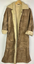 Real SHEEPSKIN SHEARLING JACKET UK Size 10 (US 6) Women`s Winter Coat Brown