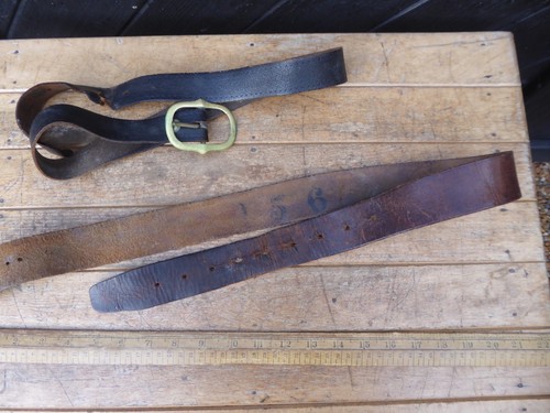 Ww1 era leather belt plain - belt, -plain