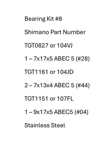 Bearing kit shimano - bearing,