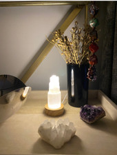 Selenite Healing Led Lamp, Selenite Wand Lamp, Natural Crystal Decor Lamp 15x5cm