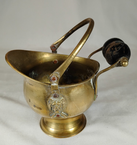 Vintage brass coal bucket - brass,
