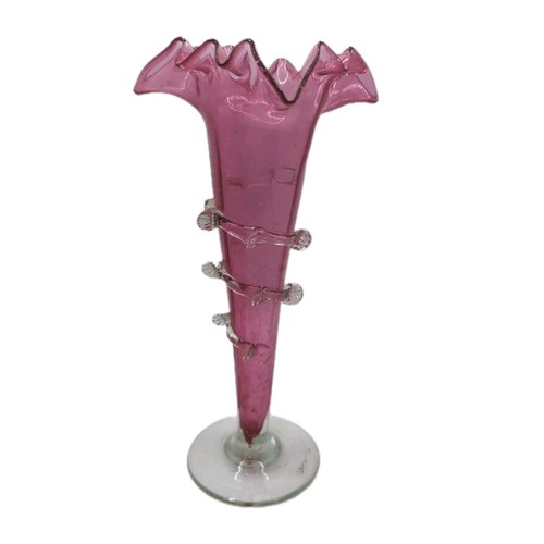 Vintage hand blown cranberry - blown,