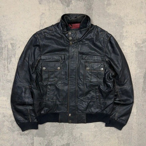 Redskins leather bomber jacket - leather,