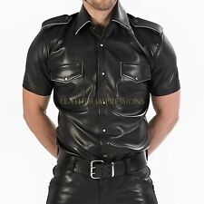 Mens Leather Shirt Police