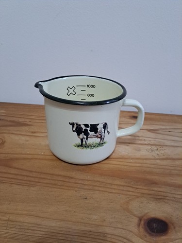 Vintage enamel milk - vintage, jug