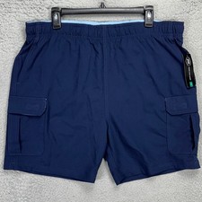 Berkley Jensen Mens Cargo Swim Trunks Large Navy Mesh Lined Board Shorts NEW