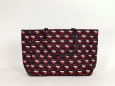 Philip Treacy Black Silk Monroe Lip Print Warhol Tote Bag Handbag