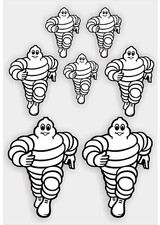 7x Michelin Man Stickers, Quality Decals, Motorsport, Motorcycle. Laminated.