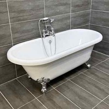 Traditional Freestanding Roll Top Bath with Chrome Ball & Claw Feet 1700mm Tecaz