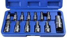 US PRO 13pc 1/4 3/8 1/2 HEX BIT SOCKET SET 2-12mm allen key B2097
