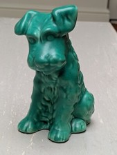 Art Deco Sylvac Roddy Ware Green Ceramic Scottish Terrier Dog Figurine 18.5cm H