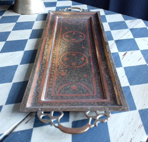 Antique brass indian etched - antique,
