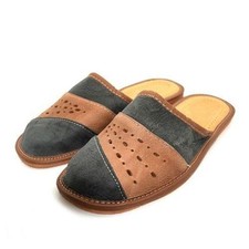 Mens Leather Slippers Mules