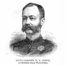 LT COL WS JERVIS 1st Battalion Royal Warwickshire - Antique Military Print 1884