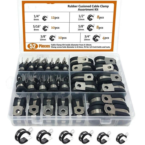 Stainless style clips - stainless, rubber