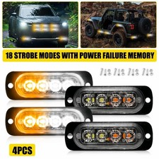 4x Amber/White 4 LED Car Truck